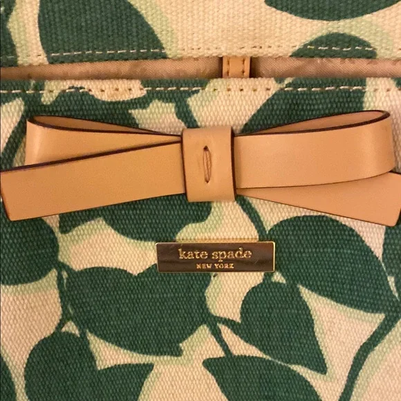 Kate Spade Green and White Botanical Tote - Picture 12 of 16
